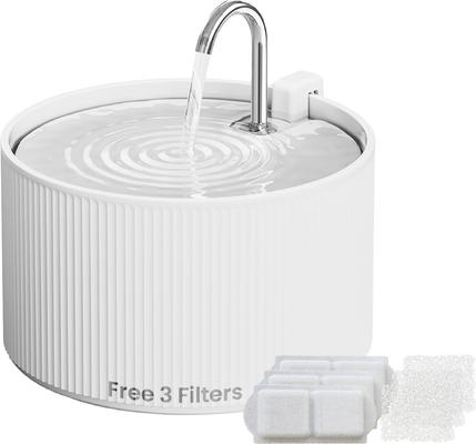 PAWSPIK Ceramic Serenity Faucet Dog & Cat Water Fountain, White, 9