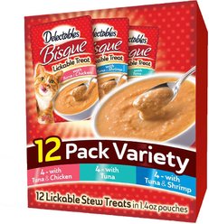 Hartz Delectables Bisque Variety Pack Lickable Cat Treats, case of 12 + Hartz Just for Cats Peek & Play Pop-Up Tent Cat Toy slide 2 of 7