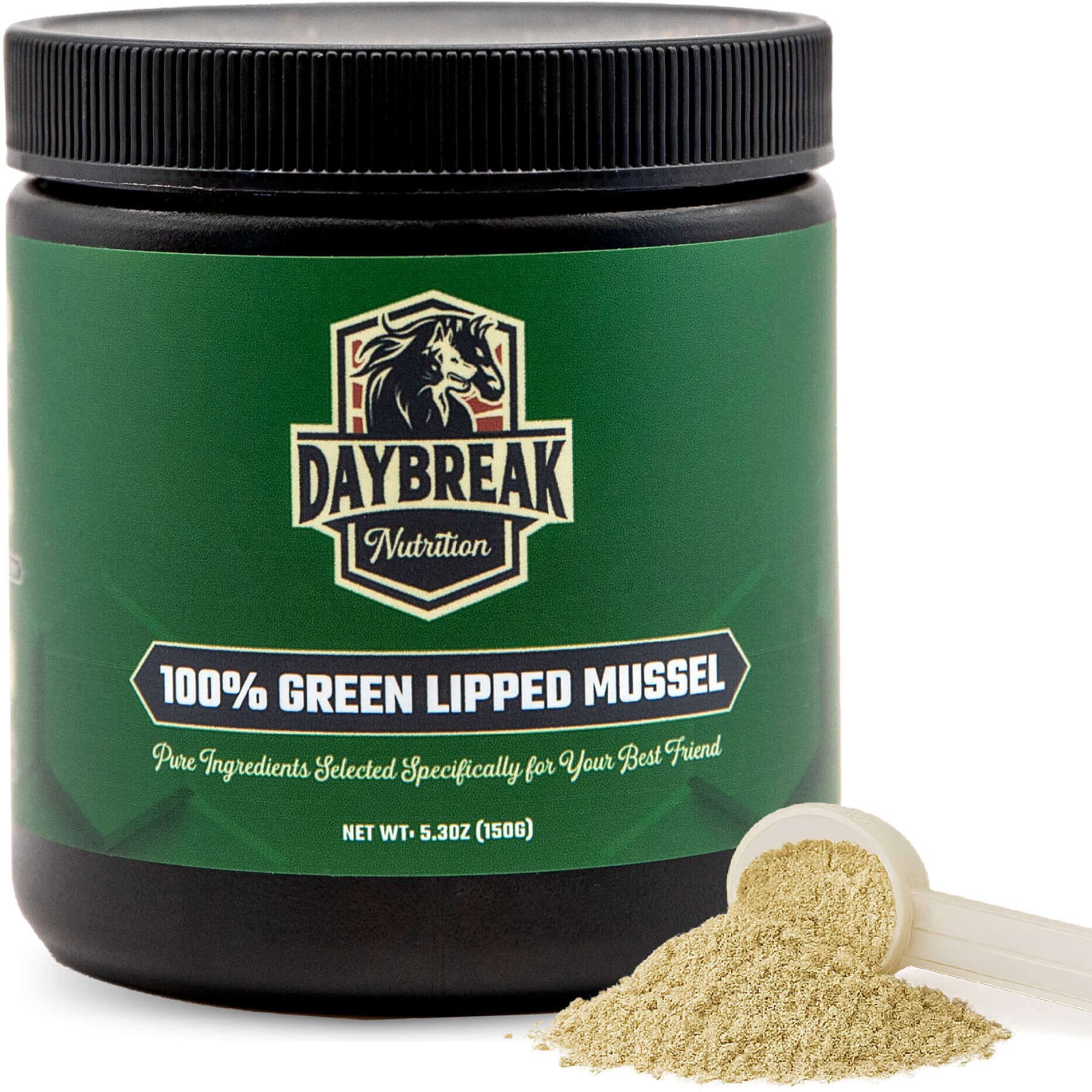 Daybreak Nutrition 100% Pure Green Lipped Mussel Powder Joint Supplement for Dogs & Cats, 5.3-oz jar