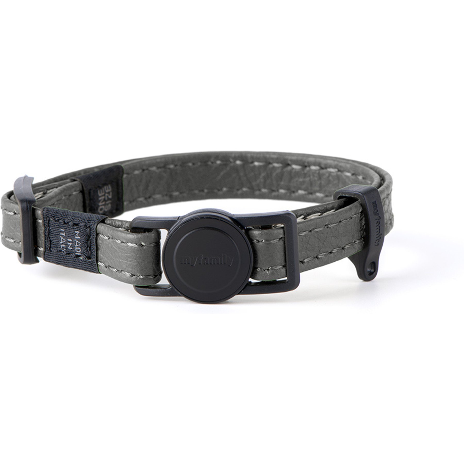 myfamily Firenze Cat Collar, 8 to 12-in neck, 2/5-in wide, Grey