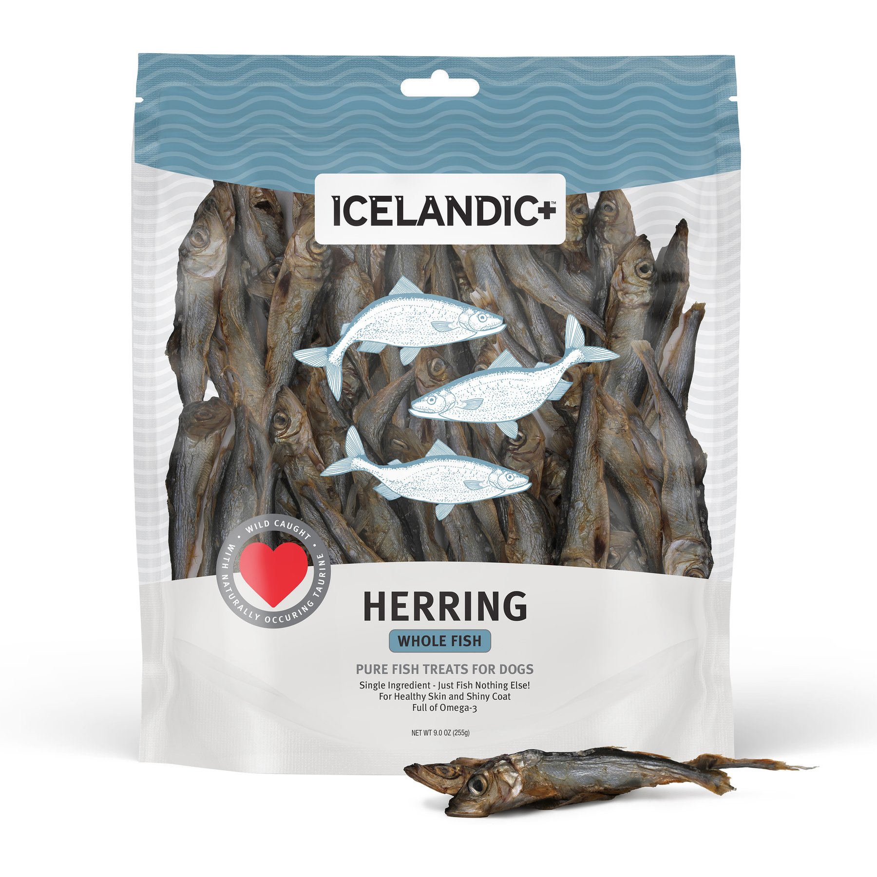 Icelandic+ Herring Whole Fish Dehydrated Dog Treats 9-oz bag