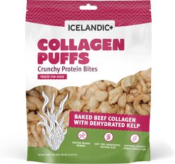 Icelandic+ Beef Collagen Puffs with Kelp Dehyrdrated Dog Treats, 2.5-oz bag