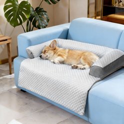 LFC PETS Cooling Sofa Bolster Dog & Cat Couch Cover, Grey, Medium