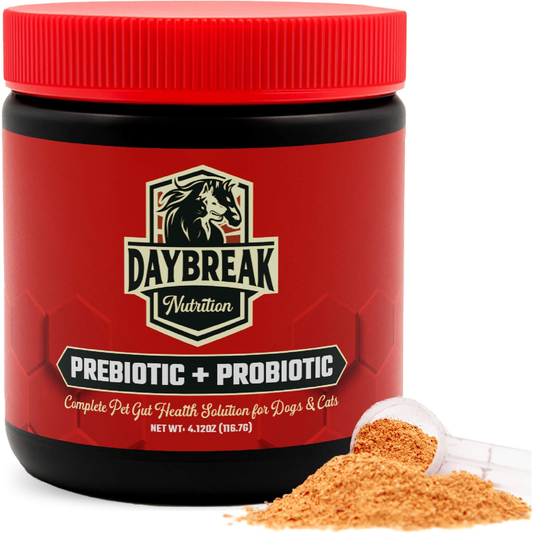 Daybreak Nutrition Prebiotic + Probiotic Powder Digestive Aid for Dogs & Cats, 4.12-oz jar