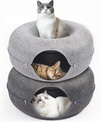 Heeyoo Sofa Cat Cave Bed, 2 count, Light Grey/Dark Grey