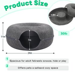 Heeyoo Sofa Cat Cave Bed, 2 count, Light Grey/Dark Grey slide 2 of 6