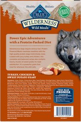 Blue Buffalo Wilderness Protein Powered Meals Turkey, Chicken & Sweet Potato High-Protein Wet Dog Food, 9-oz pouch, case of 6 slide 2 of 9