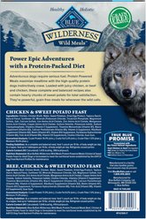 Blue Buffalo Wilderness Protein Powered Meals Chicken & Beef High-Protein Grain-Free Wet Dog Food, 9-oz pouches, case of 6 slide 2 of 9