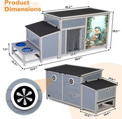 Coziwow Outdoor Insulated Dog House Kennel, Large, Grey slide 2 of 9