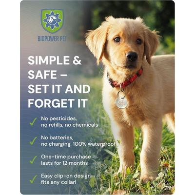 Show full view: BioPower Pet Shield Flea & Tick Repellent Tag for Dogs & Cats, Standard slide 4 of 7