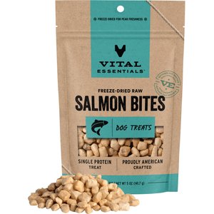 Vital Essentials Salmon Bites Freeze-Dried Dog Treats, 5-oz bag