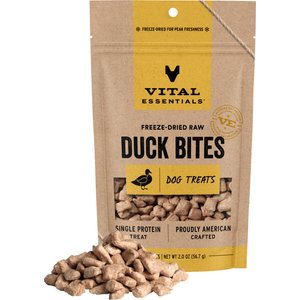 Vital Essentials Duck Bites Freeze-Dried Dog Treats, 2-oz bag