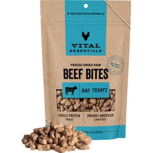 Vital Essentials Beef Bites Freeze-Dried Dog Treats, 6.2-oz bag