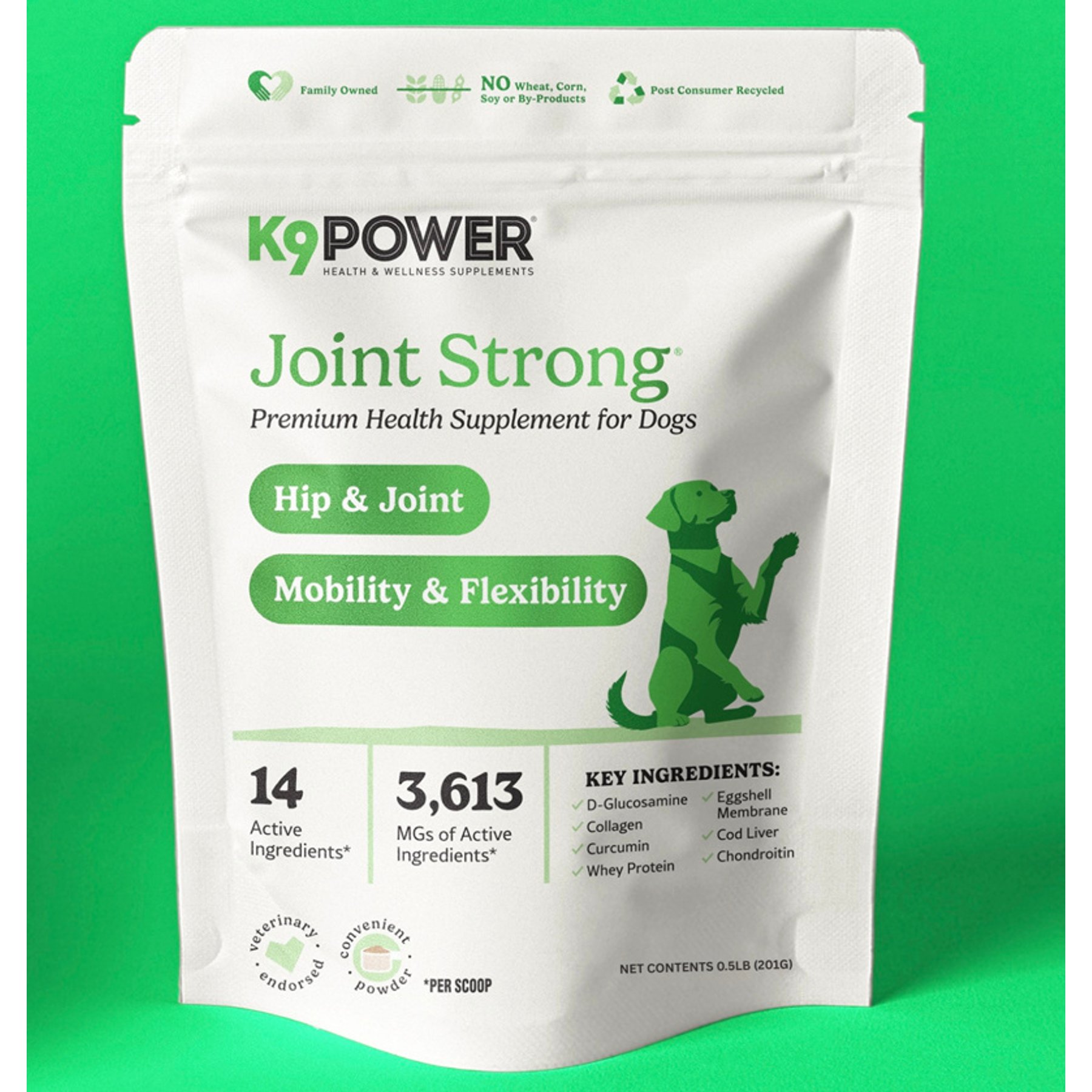 K9 POWER Joint Strong Chicken Flavored Powder Joint Supplement for Dogs, 8-oz