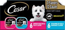 Cesar Breakfast Classic Loaf in Sauce Variety Pack Small Breed Adult Wet Dog Food Trays, 3.5-oz, case of 12