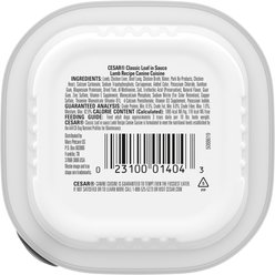 Cesar Classic Loaf in Sauce Lamb Recipe Grain-Free Small Breed Adult Wet Dog Food Trays, 3.5-oz, case of 24 slide 2 of 9
