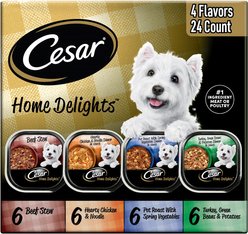 Cesar Home Delights Variety Pack Small Breed Adult Wet Dog Food, 3.5-oz tray, case of 24