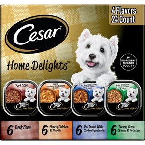Cesar Home Delights Variety Pack Small Breed Adult Wet Dog Food, 3.5-oz tray, case of 24