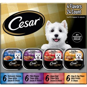 Cesar Loaf in Sauce Variety Pack Grain-Free Small Breed Adult Wet Dog Food Trays, 3.5-oz, case of 24