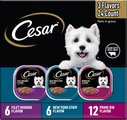 Cesar Filets in Gravy Beef Flavors Variety Pack Small Breed Adult Wet Dog Food, 3.5-oz tray, case of ...