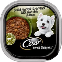 Cesar Home Delights Grilled New York Strip Flavor with Vegetables in Sauce Small Breed Adult Wet Dog Food, 3.5-oz, case of 24