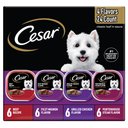 Cesar Classic Loaf in Sauce Beef Recipe, Filet Mignon, Grilled Chicken & Porterhouse Steak Flavors Variety Pack Grain-Free Small Breed Adult Wet Dog Food Trays, 3.5-oz, case of 24