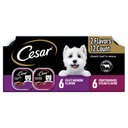 Cesar Classic Loaf in Sauce Filet Mignon & Porterhouse Steak Flavors Variety Pack Grain-Free Small Breed Adult Wet Dog Food Trays, 3.5-oz, case of 12