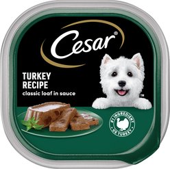 Cesar Classic Loaf in Sauce Turkey Recipe Grain-Free Small Breed Adult Wet Dog Food, 3.5-oz, case of 24
