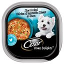Cesar Home Delights Slow Cooked Chicken & Vegetables Dinner in Sauce Small Breed Adult Wet Dog Food Trays, 3.5-oz, case of 24