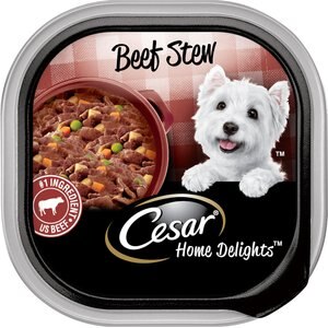 Cesar Home Delights Beef Stew Grain-Free Small Breed Adult Wet Dog Food Trays, 3.5-oz, case of 24