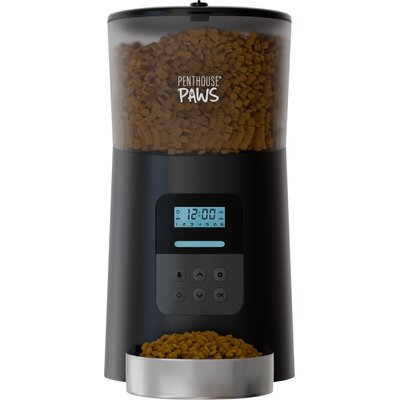 Penthouse Paws Penthouse Paws Automatic with LCD Panel Stainless Steel Dog & Cat Feeder, 6L, Black