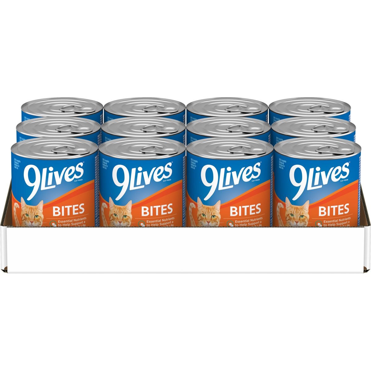 9 Lives Bites Real Chicken in Gravy Wet Cat Food, 13-oz can, case of 12