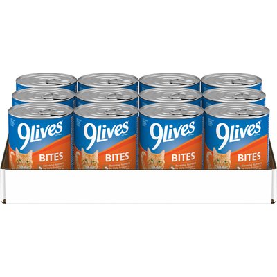 9 Lives 9 Lives Bites Real Chicken in Gravy Wet Cat Food, 13-oz can, case of 12