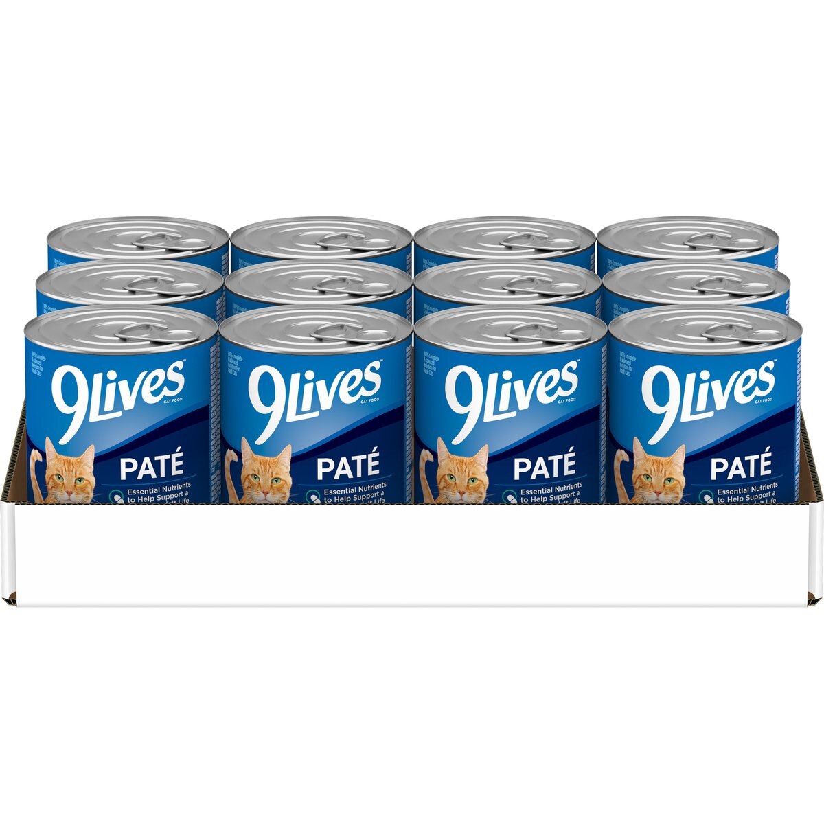 9 Lives Pate Real Chicken & Tuna Wet Cat Food, 13-oz can, case of 12