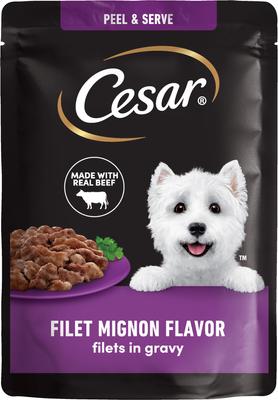 Cesar Filet Mignon Flavor Filets in Gravy Wet Dog Food, 1.76-oz pouch, case of 20