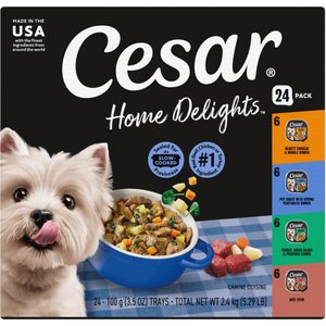 Cesar Home Delights Variety Pack Small Breed Adult Wet Dog Food, 3.5-oz tray, case of 24