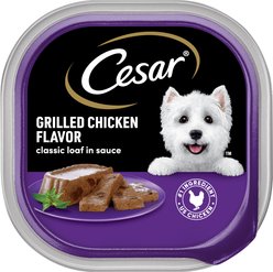 Cesar Classic Loaf in Sauce Grilled Chicken Flavor Grain-Free Small Breed Adult Wet Dog Food Trays, 3.5-oz, case of 24