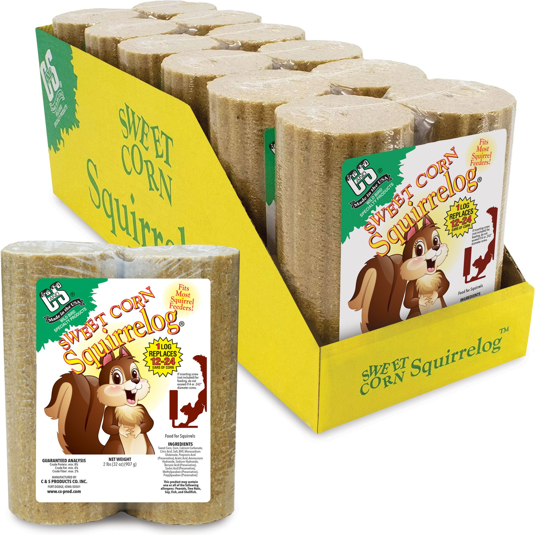 C&S Sweet Corn Squirrelog Refill, 2-lb, bundle of 2