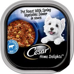 Cesar Home Delights Pot Roast with Spring Vegetables Dinner in Sauce Small Breed Adult Wet Dog Food, 3.5-oz tray, case of 24