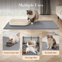 Mora Pets Hassle-Free Silicone Multi Cat Litter Mat, Grey, 47 x 35-in slide 2 of 7