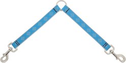 LupinePet Reflective Diamonds Dog Leash Coupler, Blue Diamond, 24-in long, 1-in wide