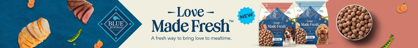 Blue Buffalo New Love Made Fresh A fresh way to bring love to mealtime.