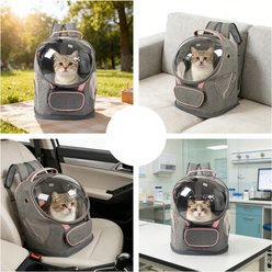 Niubya Capsule Airline Approved Backpack Puppy & Cat Carrier, Grey slide 2 of 6