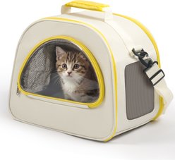 Niubya Home Outdoor Travel Airline Approved Dog & Cat Carrier Handbag with Breathable Mesh, Beige