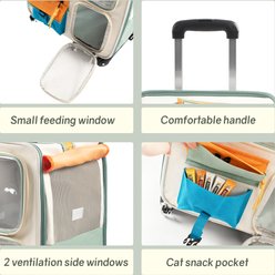 Niubya Airline Approved Square Backpack Dog & Cat Carrier with Wheels, Orange slide 2 of 6