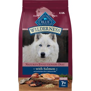 Blue Buffalo Wilderness Senior High-Protein Salmon Recipe Dry Dog Food, 4.5-lb bag