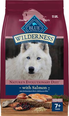 Blue Buffalo Wilderness Senior High-Protein Salmon Recipe Dry Dog Food, 13-lb bag
