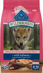 Blue Buffalo Wilderness Puppy High-Protein Salmon Recipe Natural Dry Dog Food, 24-lb bag