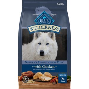 Blue Buffalo Wilderness Chicken Recipe High-Protein Senior Dry Dog Food, 4.5-lb bag