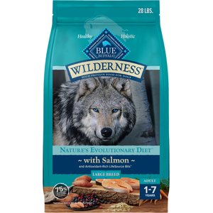 Blue Buffalo Wilderness Large Breed Adult High Protein Natural Salmon & Wholesome Grains Dry Dog Food, 28-lb bag